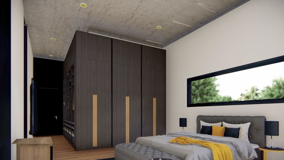 Jasa Desain Interior 3D Rumah Modern Minimalis: Render Kamar Tidur Mewah