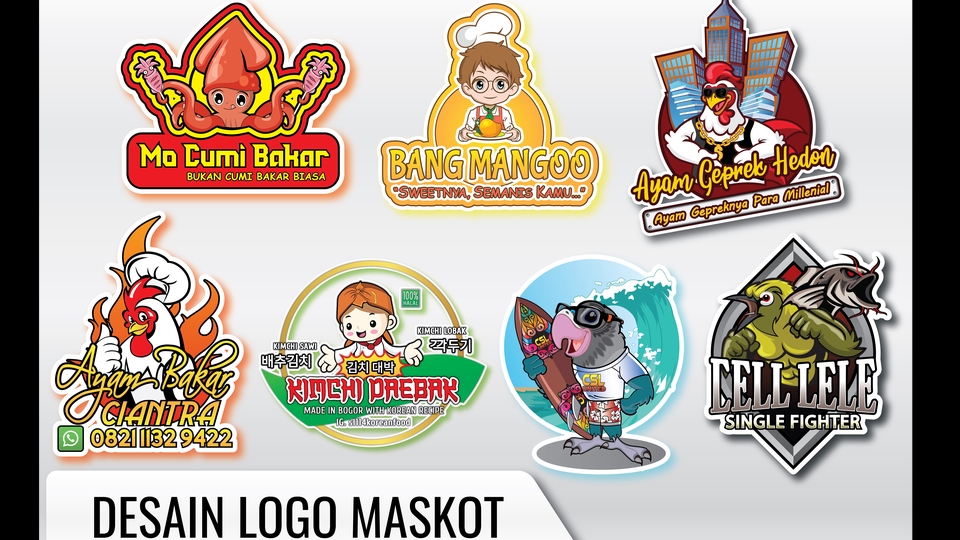 Logo - Edit Logo Maskot Kartun berdasarkan Referensi Contoh dari Buyer - 1