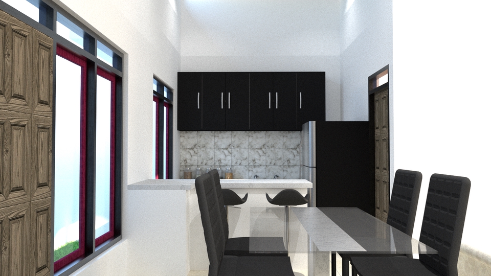 3D & Perspektif - 3d MODELING RUMAH SEDERHANA - 5