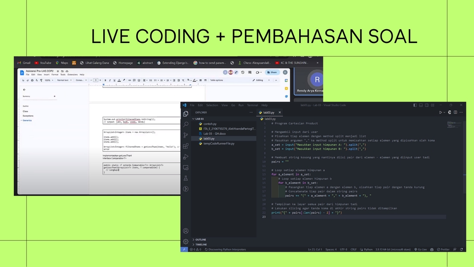 Kursus Online - Tutoring/Mentoring Programming Python atau Java Secara Online - 2