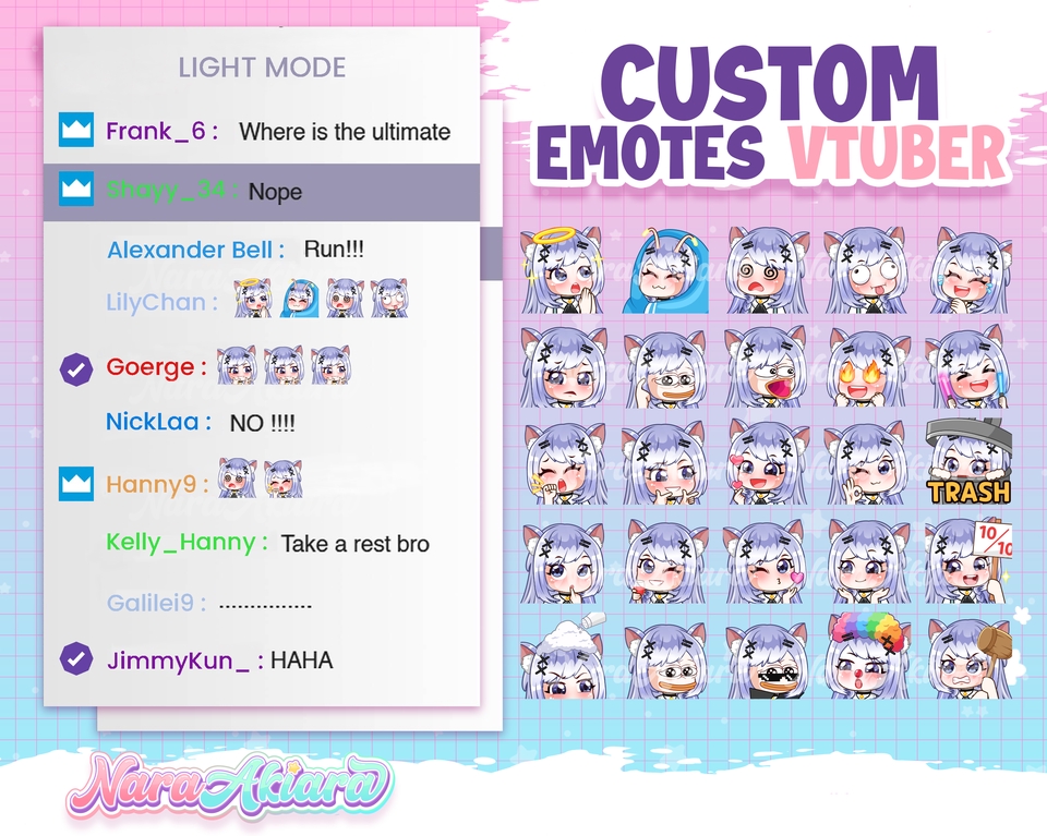 Stiker LINE - Emote Twitch Kustom Dirancang untuk Streamer dan Vtuber, Emote Kustom, Emote Twitch - 8