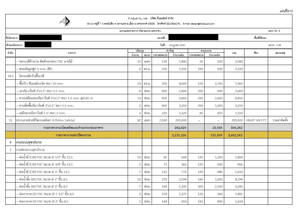 เขียนแบบวิศวกรรมและออกแบบโครงสร้าง - งานเขียนแบบก่อสร้าง Drawing l ประมาณราคาค่าก่อสร้าง(BOQ) /ประเมินราคาค่าก่อสร้าง - 9