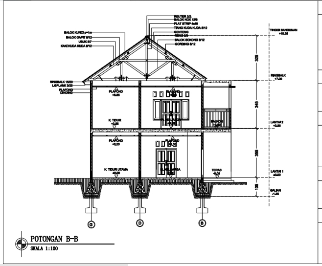 CAD Drawing - DESAIN GAMBAR KERJA RUMAH TINGGAL LENGKAP - 20