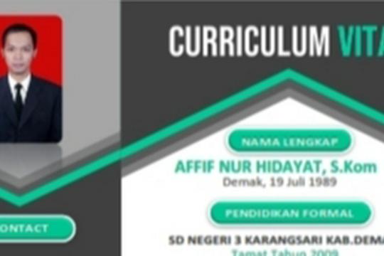 Jasa Desain CV (Curriculum Vitae) & Portofolio - Jasa Pembuatan CV Tercepat - 1 Hari Jadi
