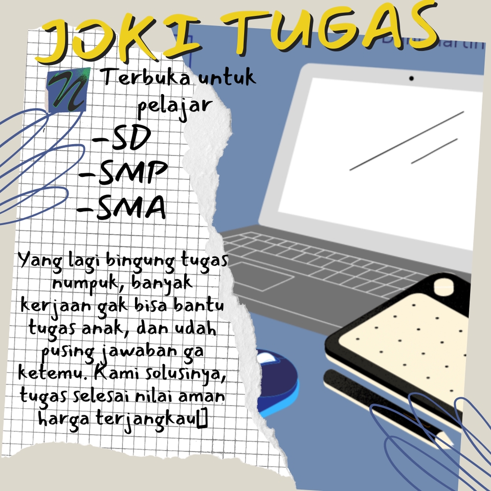 Jasa Lainnya - JOKI TUGAS KALIAN SD, SMP, SMA - 2