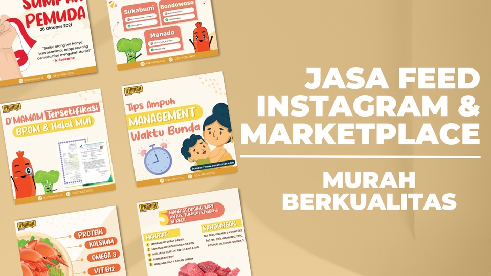 Banner Online - Jasa Feed instagram MURAH+CEPAT+FREE REVISI SAMPAI 3X - 1