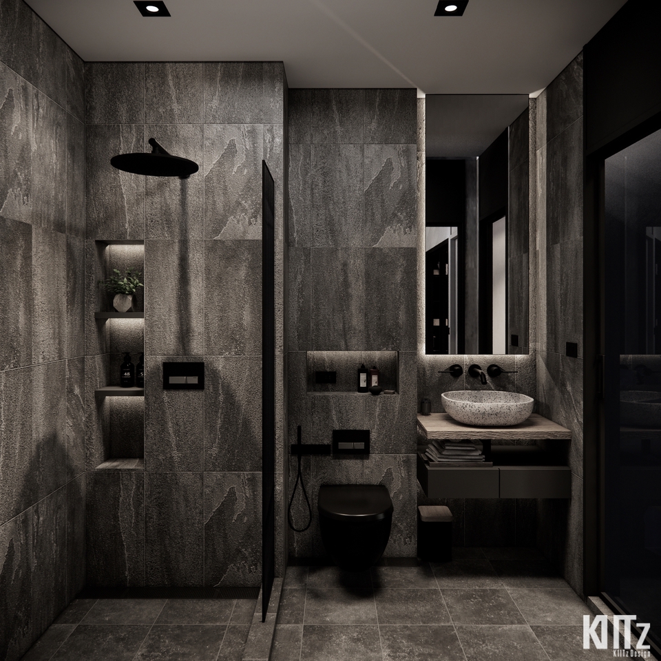 ออกแบบตกแต่งห้องน้ำแบบโมเดิร์นหรูหรา สำหรับคอนโดหรู