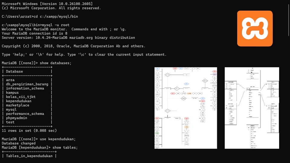 Jasa Lainnya di Web dan Pemrograman - Jasa Pembuatan Rancangan ERD, LRS, Database, Table Menggunakan MYSQL XAMPP Pada Windows..