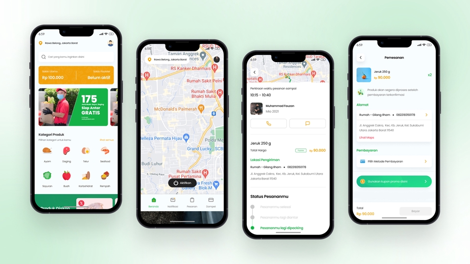 Contoh desain aplikasi mobile dengan tampilan user interface yang menarik untuk meningkatkan pengalaman pengguna.