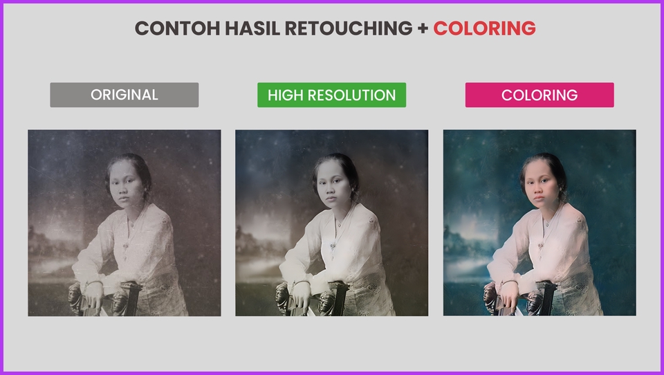 Edit Gambar & Photoshop - Jasa Editing & Mewarnai Foto Jadul Full HD (1 Hari Selesai) - 4