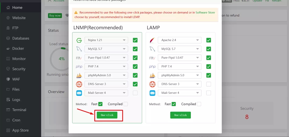 Jasa instalasi server LEMP dan LAMP dengan pilihan metode fast dan compiled