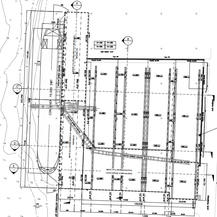 CAD Drawing - Jasa Gambar Dermaga Detail Engineering Design (DED) Jetty, Trestle, Container Yard dan Faspel - 14