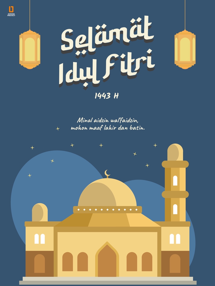 Jasa desain banner instagram desain banner online untuk promosi Idul Fitri 1443 H, dengan desain unik dan menarik.