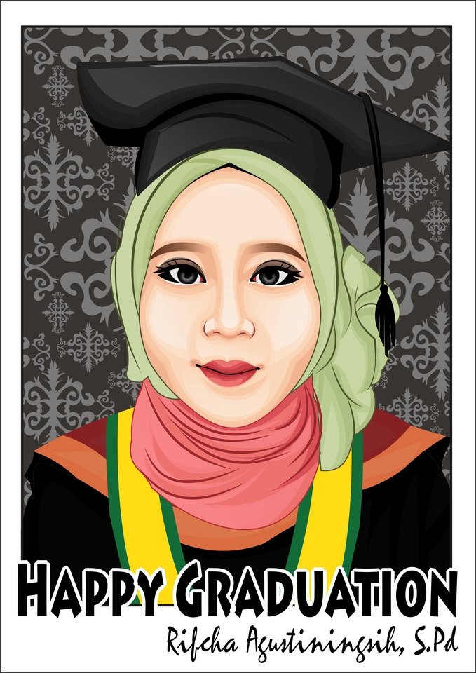 Gambar Potret - Ilustrasi Kartun Wisuda Murah - 4