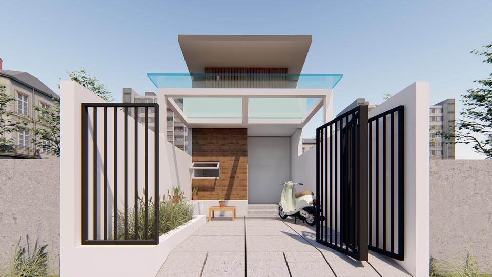 3D & Perspektif - Desain Rumah Bangunan Lengkap (Denah, 3D Eksterior dan Gambar Kerja) - 11
