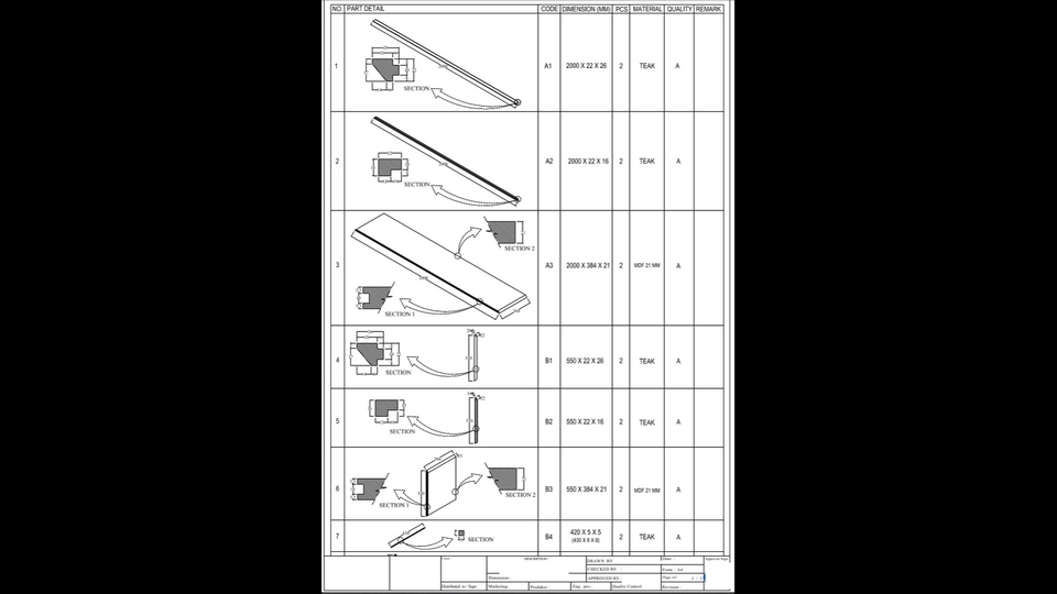 CAD Drawing - JASA GAMBAR FURNITURE 2D & 3D (DESIGN BEBAS) - 5