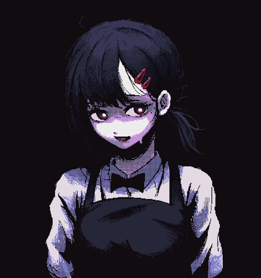 รับวาดรูปการ์ตูนอนิเมะสไตล์มืดๆ น่ารัก สาวผมดำ วาดรูปการ์ตูนจิบิ วาดภาพประกอบ งานวาดมือ