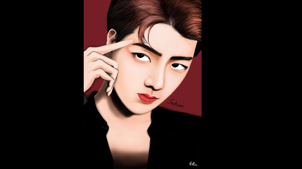 วาดภาพเหมือน Portrait - วาดภาพเหมือนศิลปินKPOP(Digital paint) - 6