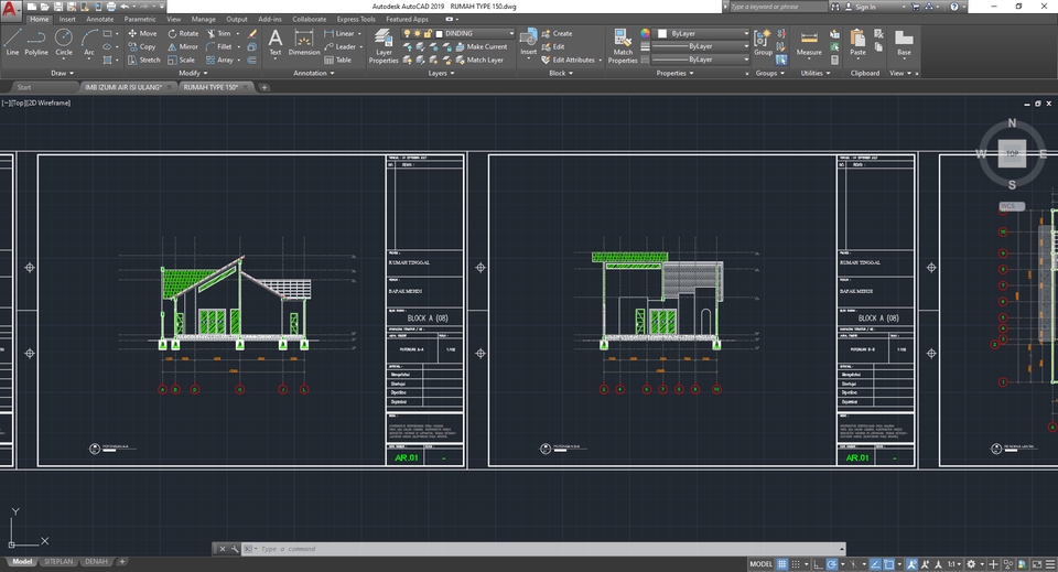 CAD Drawing - Gambar AutoCAD 2D ,Satu Hari Jadi, (Drafter), IMB/PBG - 3