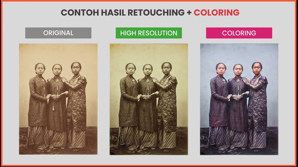 Edit Gambar & Photoshop - Jasa Editing & Mewarnai Foto Jadul Full HD (1 Hari Selesai) - 2