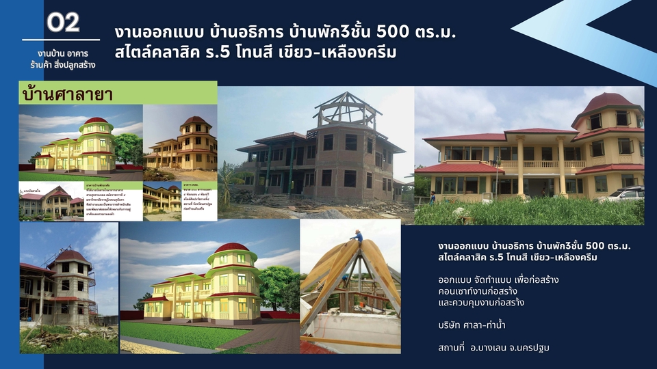 รับออกแบบบ้าน ออกแบบบ้านชั้นเดียว รีโนเวทบ้าน บ้านชั้นเดียว 500 ตรม.
