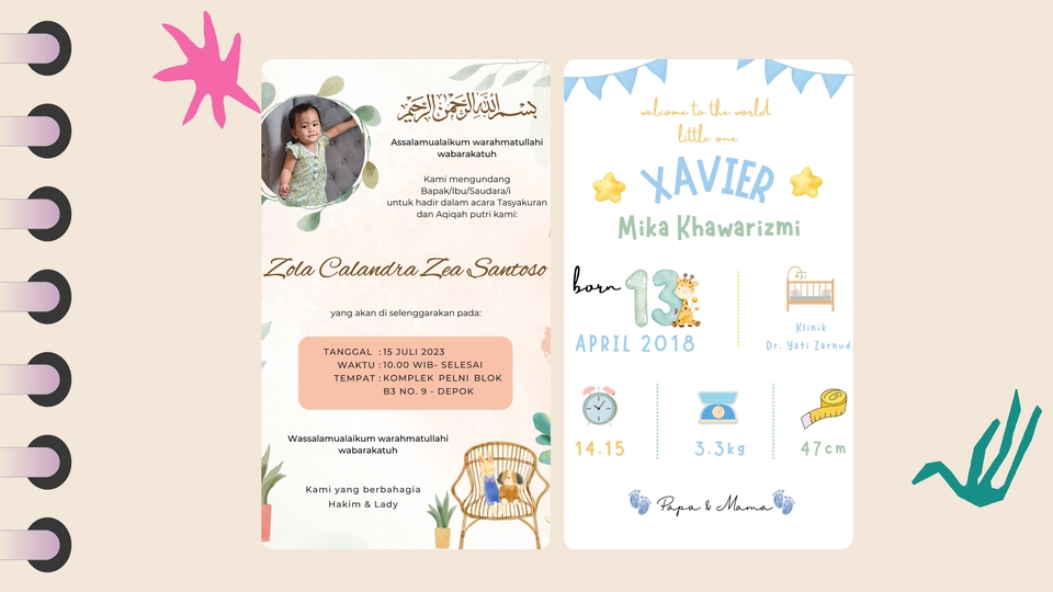 Jasa Desain Kartu Ucapan Selamat Ulang Tahun untuk Bayi dengan Desain yang Lucu dan Imut