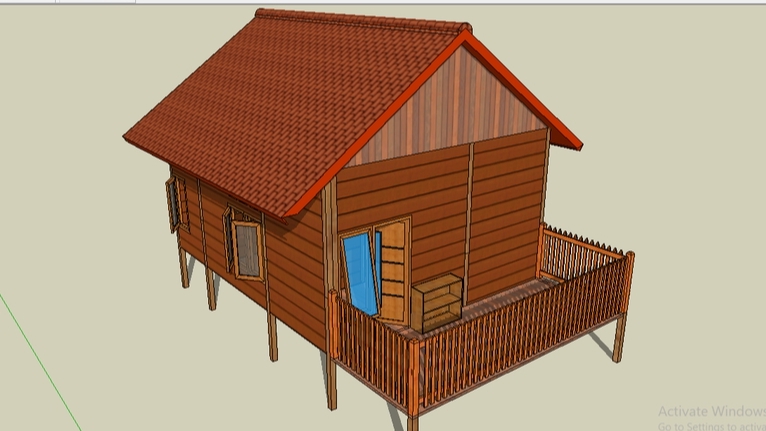 3D & Perspektif - Desain rumah Minimalis 3D dengan SketchUp - 4