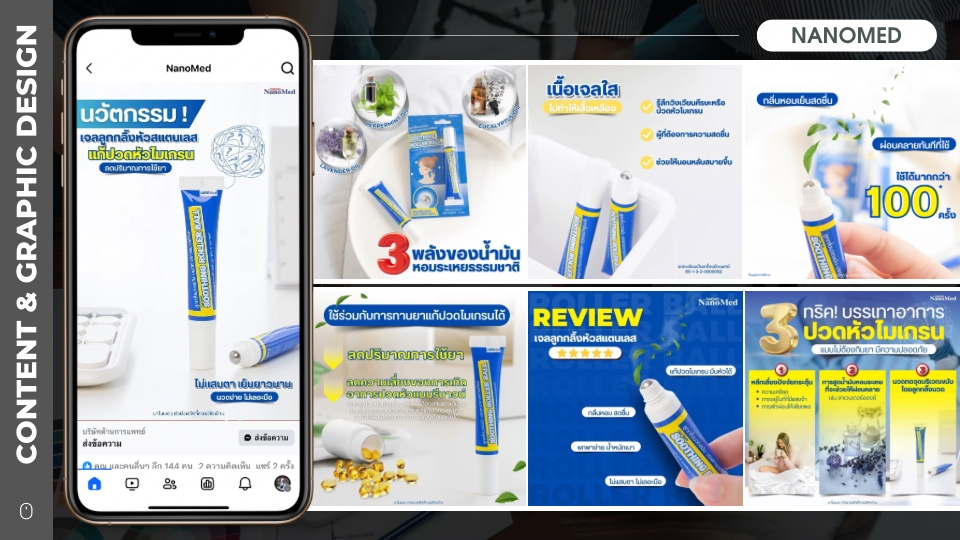 ออกแบบแบนเนอร์เว็บไซต์ โฆษณาผลิตภัณฑ์ NANOMED บนโซเชียลมีเดีย เพิ่มยอดขาย ดึงดูดลูกค้า