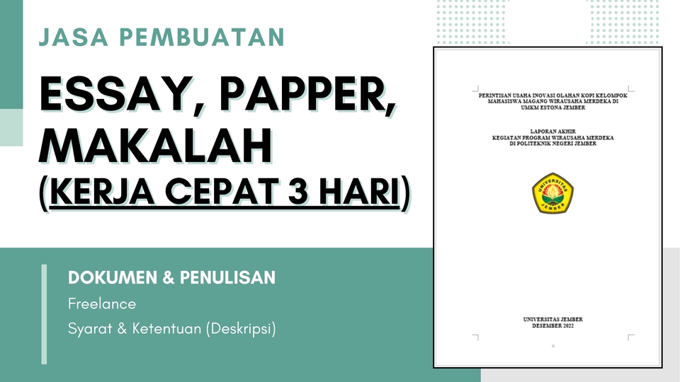 Pengetikan Umum - Pembuatan Makalah, Essay, & Papper (Kerja Cepat 3 Hari) - 1