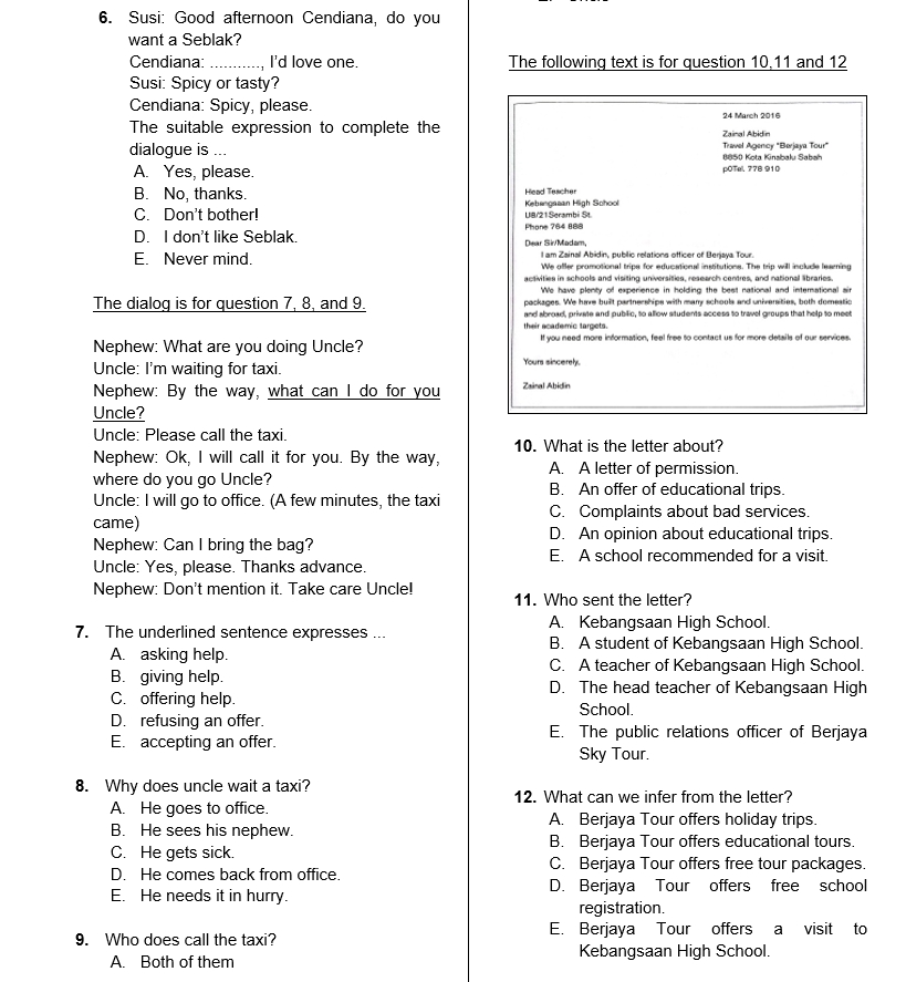 Jasa Lainnya - PEMBUATAN SOAL PAS DAN SAS BAHASA INGGRIS SMA/ MA - 2
