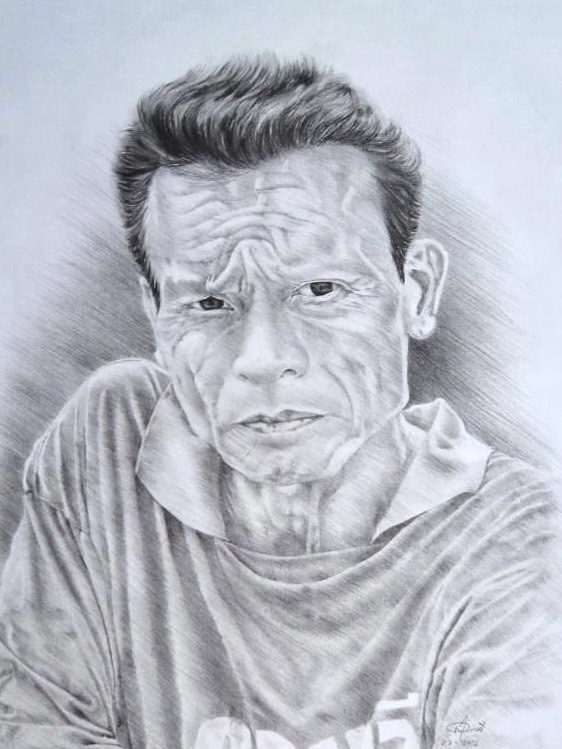 วาดภาพเหมือน Portrait - วาดภาพคนเหมือน ด้วยสีไม้และวาดเส้นขาวดำ - 8