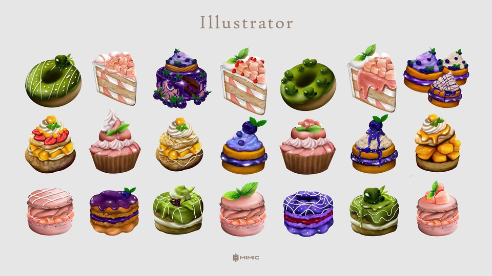 รับวาดภาพประกอบขนมหวาน เค้ก คัพเค้ก โดนัท มาการอง วาดภาพประกอบดิจิตอลเพ้นท์