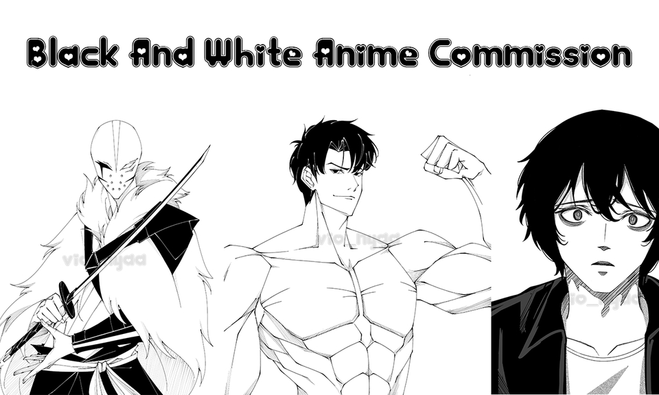 Jasa ilustrasi anime hitam putih, ilustrasi karakter anime, gambar karakter anime, ilustrasi anime digital, desain karakter anime, jasa gambar anime, jasa ilustrasi online.