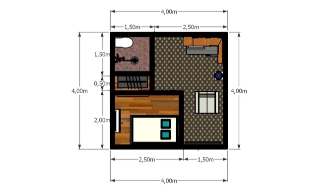 CAD Drawing - Desain Denah Rumah 1 Hari Jadi - 1