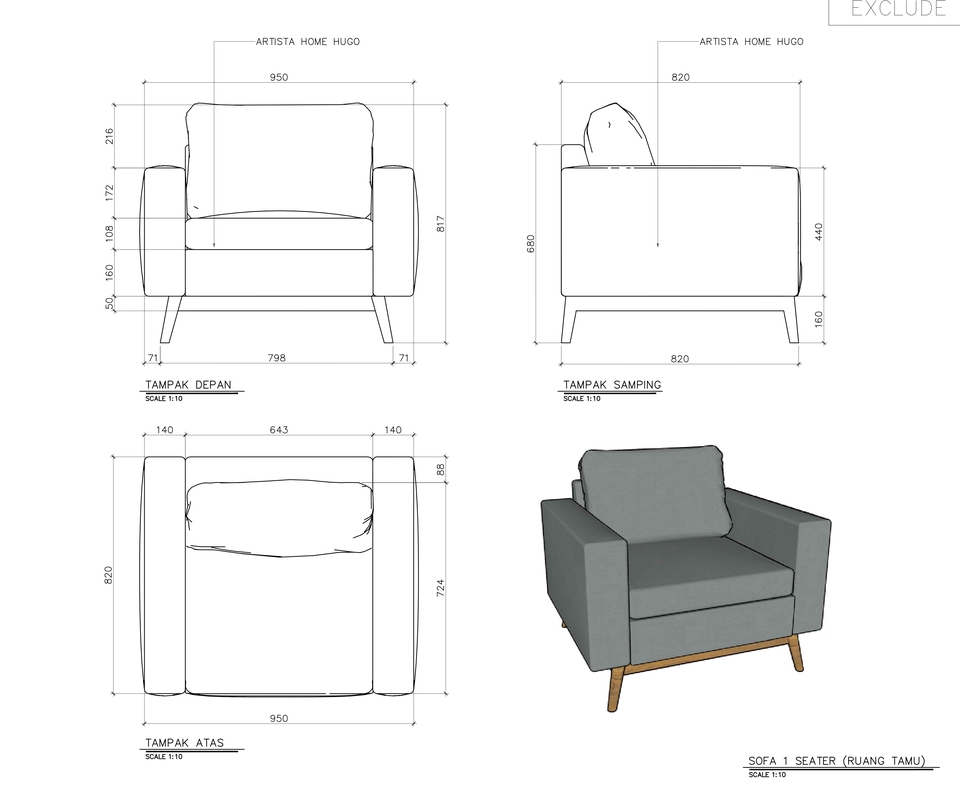 CAD Drawing - Gambar DED Hunian & Gedung & Gambar DED Interior - 20