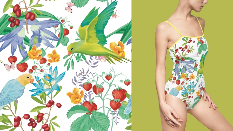 วาด/ออกแบบแพทเทิร์นเสื้อผ้า - รับออกแบบลายเสื้อผ้า, repeat, seamless pattern,ลายพิมพ์บนเสื้อ ลายผ้าพันคอ, ลายสินค้า - 1
