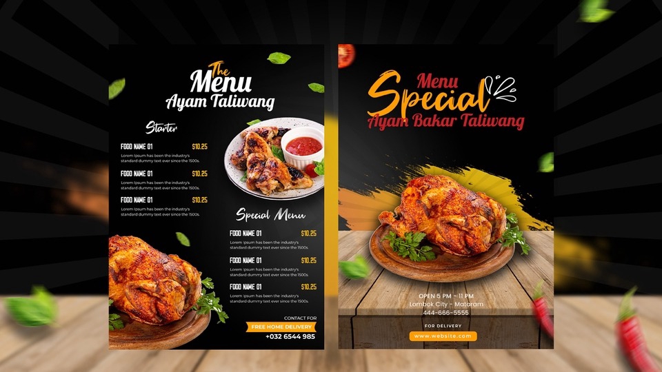 Jasa Desain Banner Ayam Taliwang dan Bakar Taliwang untuk Instagram dan Promosi Online