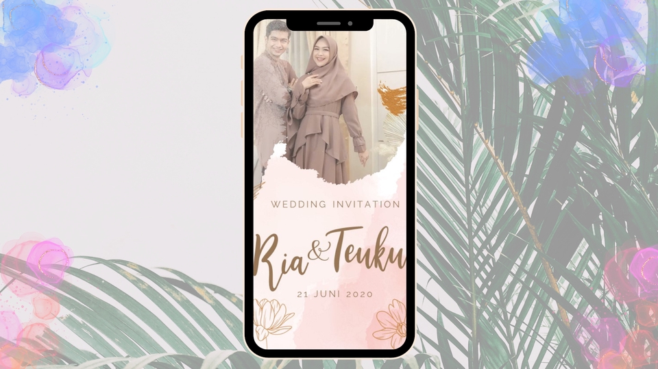 Kartu Ucapan & Video - Video Undangan Pernikahan Simpel Tapi Elegan Sehari Jadi - 1