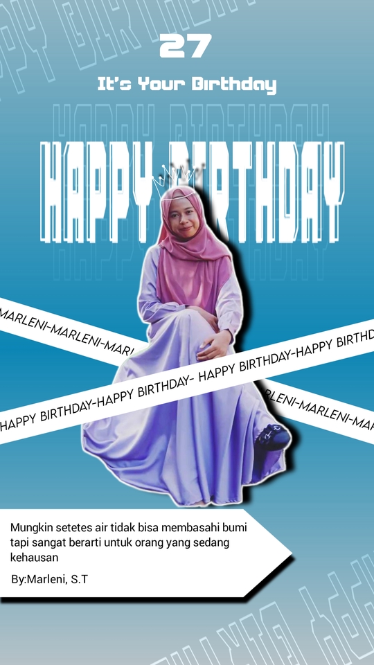 Desain banner instagram happy birthday, banner ucapan selamat ulang tahun, banner ulang tahun desain unik.