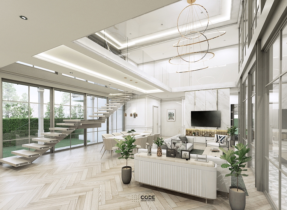 รับออกแบบตกแต่งภายในบ้าน บ้านหรู สไตล์โมเดิร์น