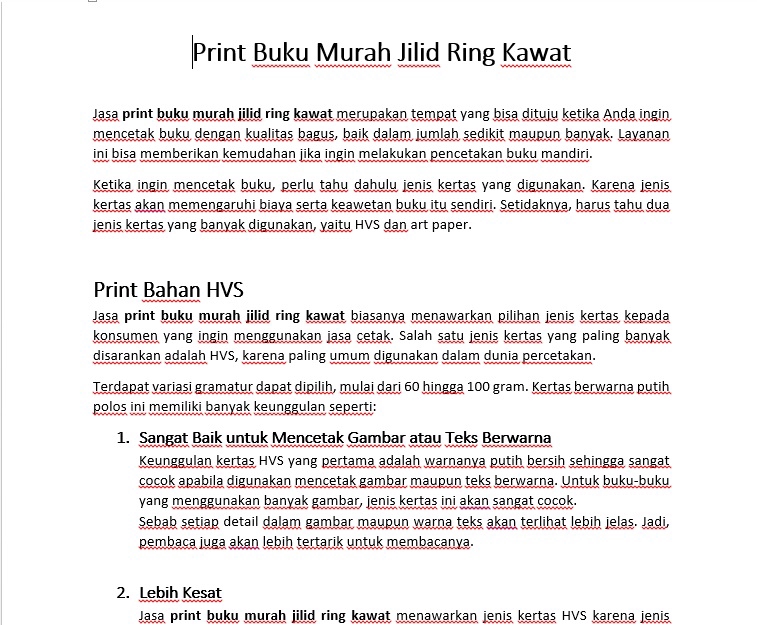 Jasa print buku murah jilid ring kawat dengan kertas HVS, solusi terbaik untuk mencetak buku dengan gambar atau teks berwarna.