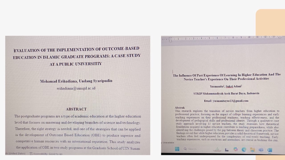 Jasa penulis artikel dan jasa copywriting untuk penelitian akademis tentang implementasi pendidikan berbasis hasil di program pascasarjana dan pengaruh pengalaman belajar terhadap kinerja guru.