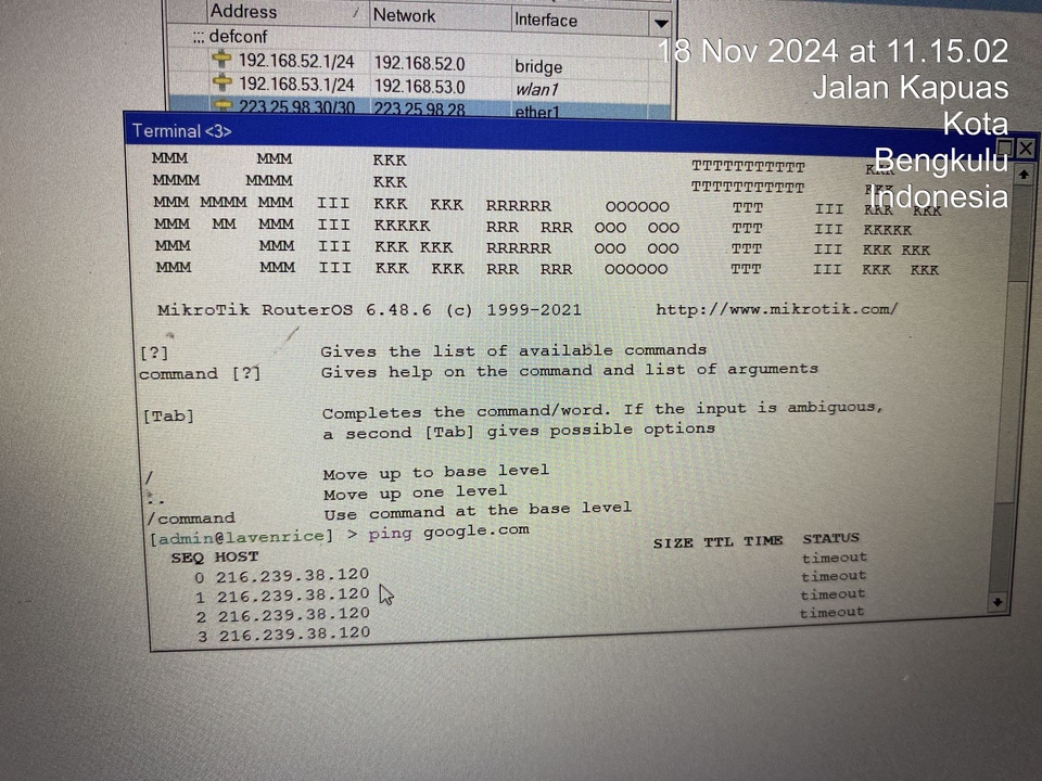 Jasa IT support, instalasi jaringan, dan perbaikan komputer dengan Mikrotik RouterOS.