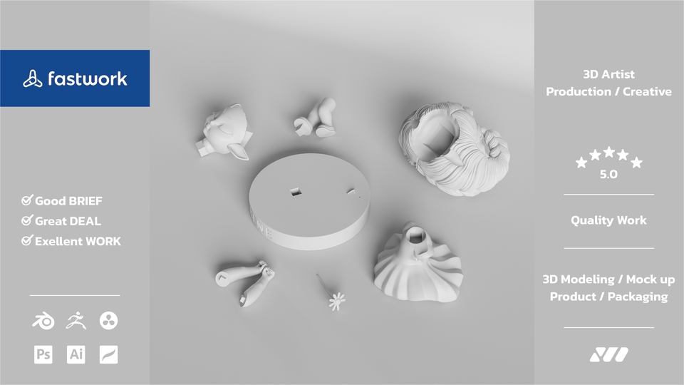 รับผลิต art toy งานโมเดล 3 มิติ สวยงาม ตกแต่ง แพ็คเกจ ผลงานคุณภาพ