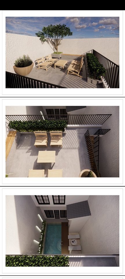 Desain Eksterior 3D Rumah Minimalis dengan Taman dan Kolam Renang - Jasa Arsitektur dan Interior