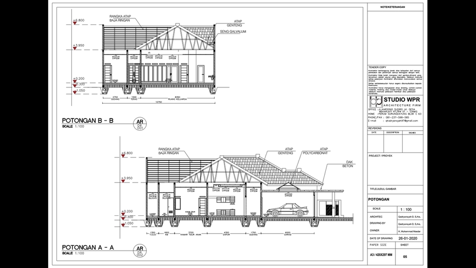 CAD Drawing - -TERMURAH- Paket Desain Rumah Lengkap dapat 2D + 3D + ANIMASI + RENDER - 8