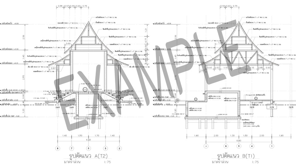 แบบบ้าน 2 ชั้น พร้อม BOQ ออกแบบโครงสร้างอาคาร เขียนแบบบ้าน เขียนแบบก่อสร้าง รับจ้างออกแบบบ้าน รับเขียนแบบบ้าน