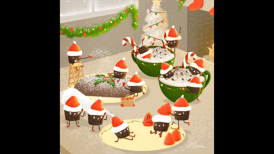วาดภาพประกอบ - รับวาดภาพประกอบ digital painting สไตล์น่ารัก - 1