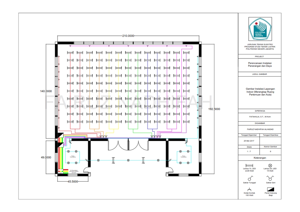 Jasa drafter autocad freelance untuk pembuatan gambar desain ruangan dengan detail layout dan denah.