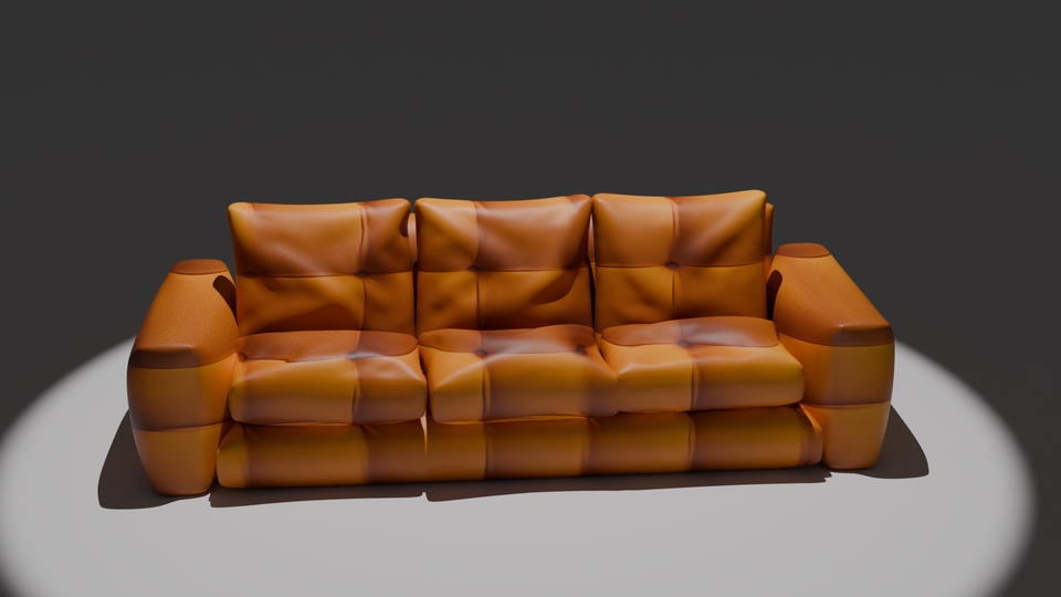 Sofa kulit dengan desain modern yang nyaman dan cocok untuk ruang tamu.